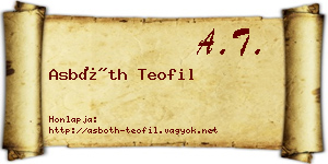 Asbóth Teofil névjegykártya